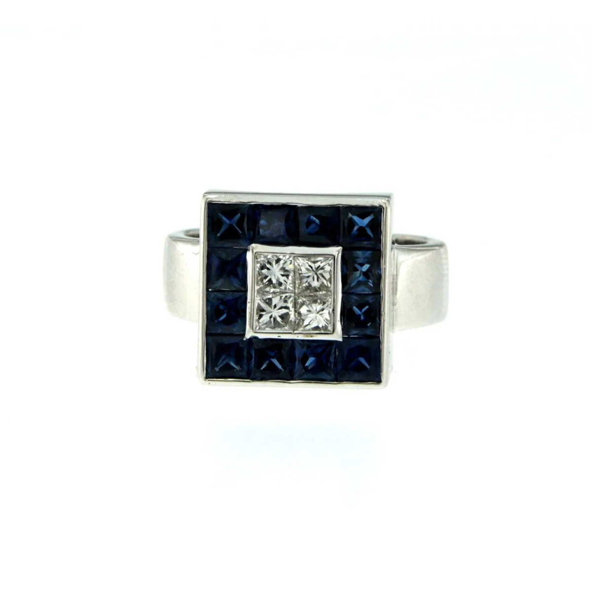 Vintage 2.50 Carat Sapphire 1 Carat Diamond Gold Ring - Image 3