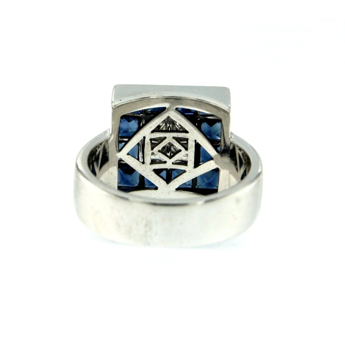 Vintage 2.50 Carat Sapphire 1 Carat Diamond Gold Ring - Image 5