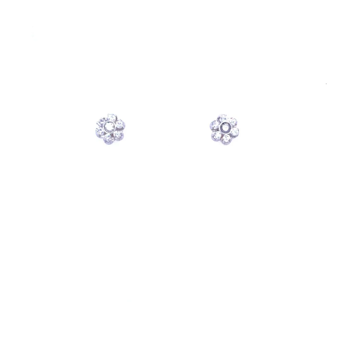 Vintage Diamond Gold Cluster Stud Earrings - Image 3