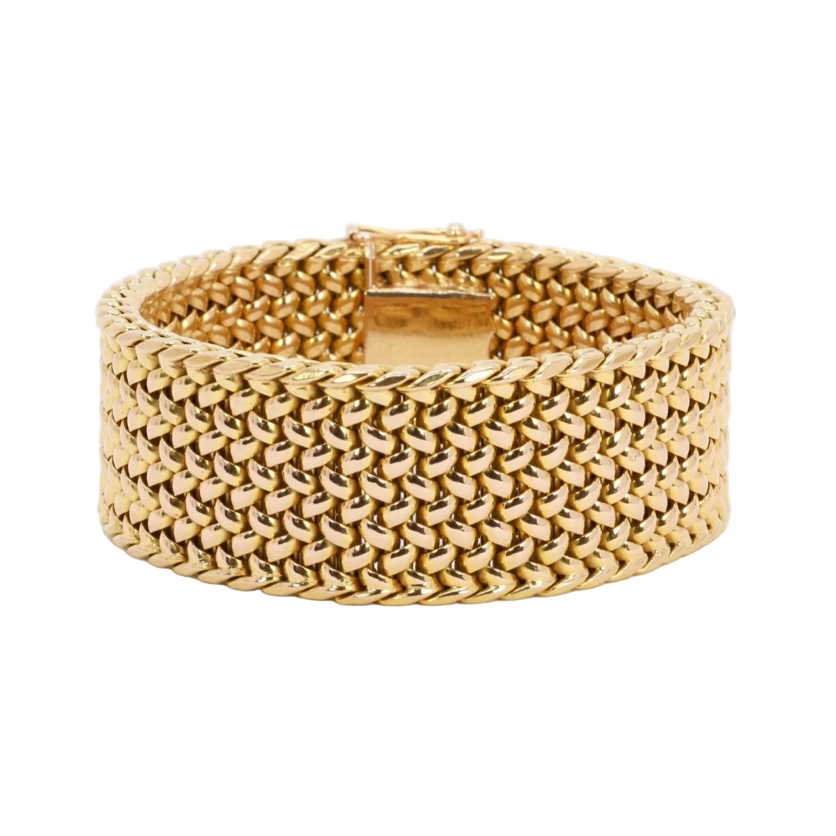 Bracelet souple maille milanaise or jaune 2,3 cm