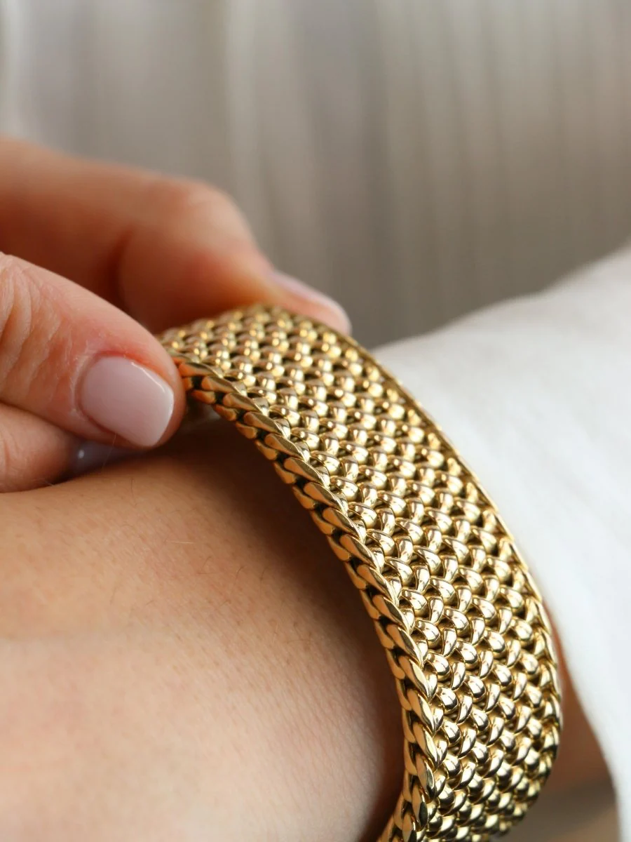 Bracelet souple maille milanaise or jaune 2,3 cm - Image 2
