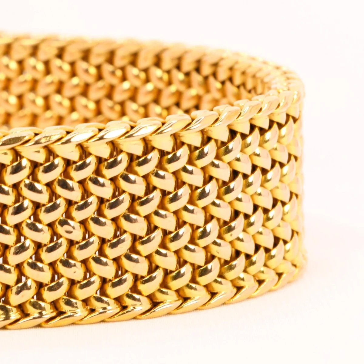 Bracelet souple maille milanaise or jaune 2,3 cm - Image 3
