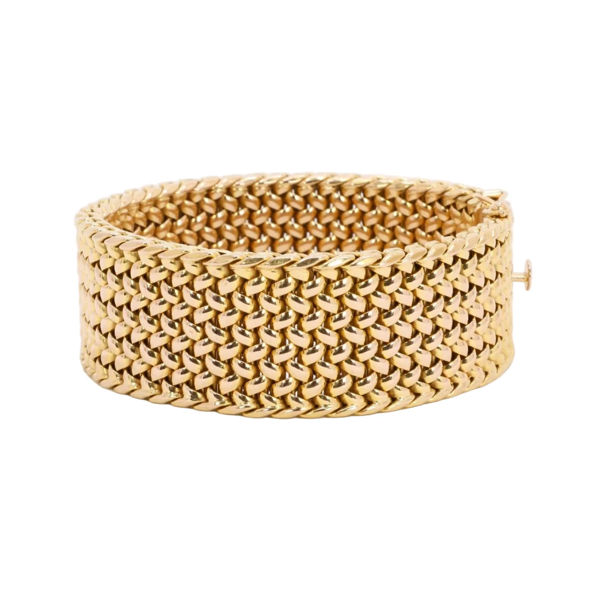 Bracelet souple maille milanaise or jaune 2,3 cm - Image 4