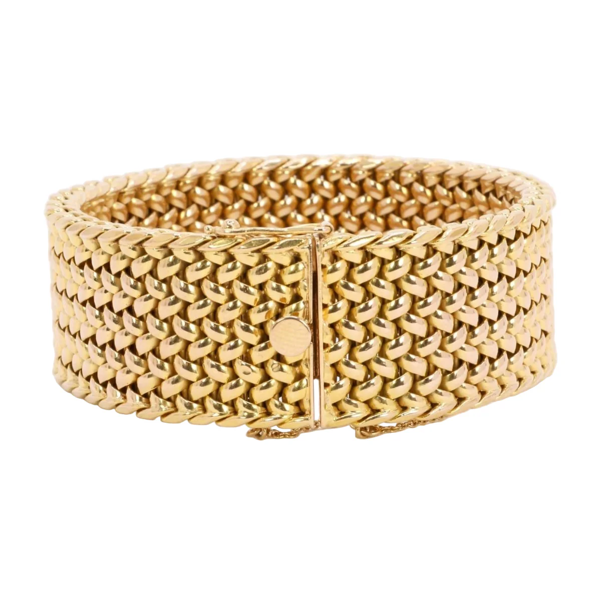 Bracelet souple maille milanaise or jaune 2,3 cm - Image 6