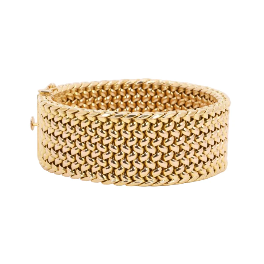 Bracelet souple maille milanaise or jaune 2,3 cm - Image 7
