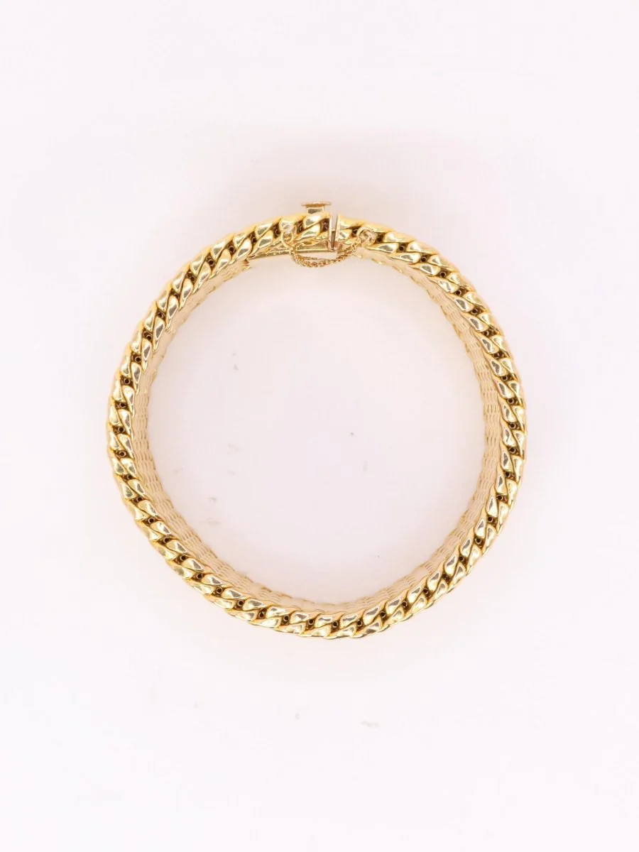 Bracelet souple maille milanaise or jaune 2,3 cm - Image 8