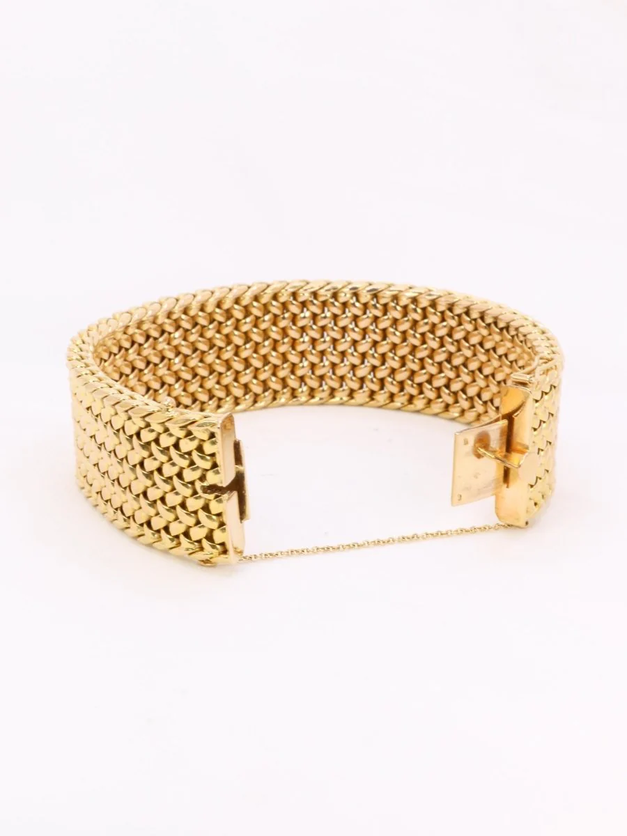 Bracelet souple maille milanaise or jaune 2,3 cm - Image 9