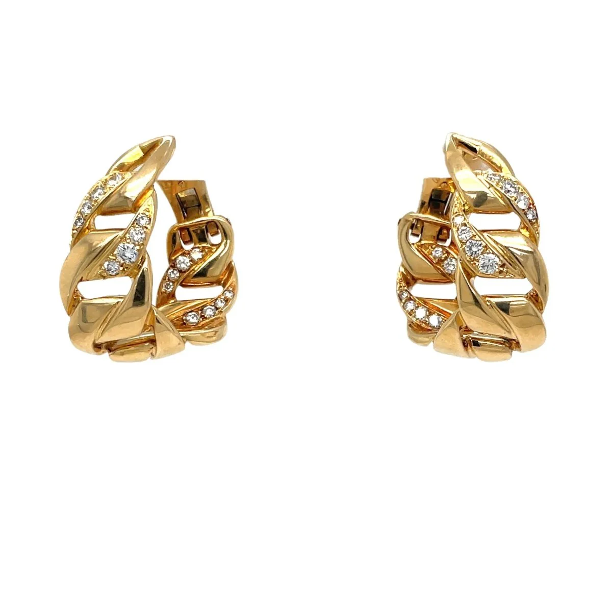Boucles d'oreilles CARTIER "Bergamo" en or jaune et diamants