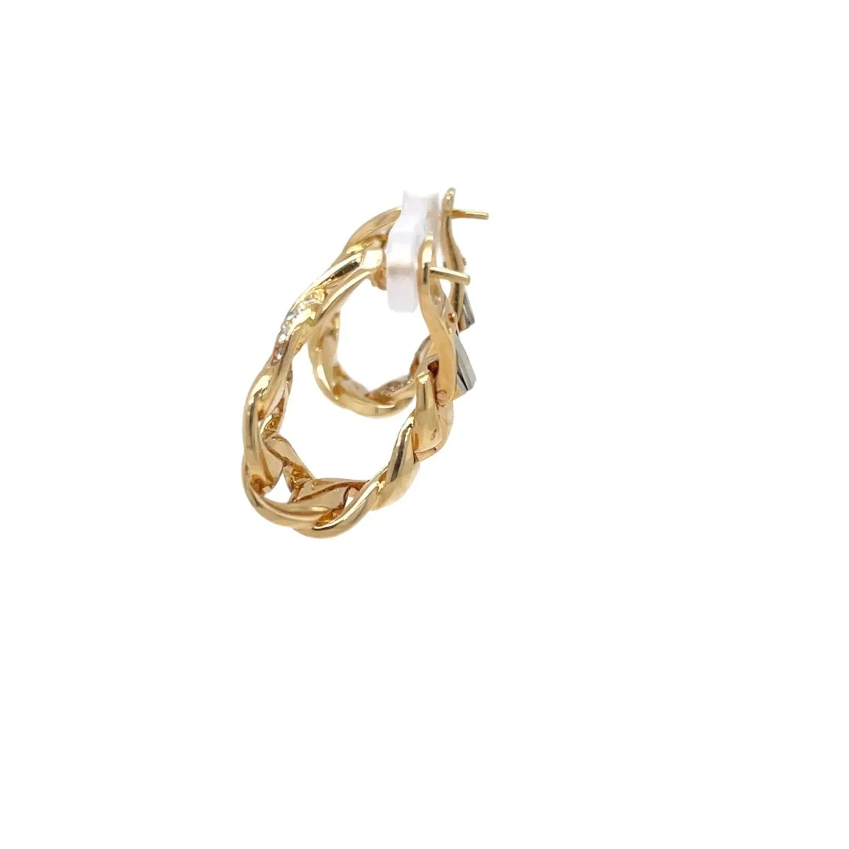 Boucles d'oreilles CARTIER "Bergamo" en or jaune et diamants - Image 2