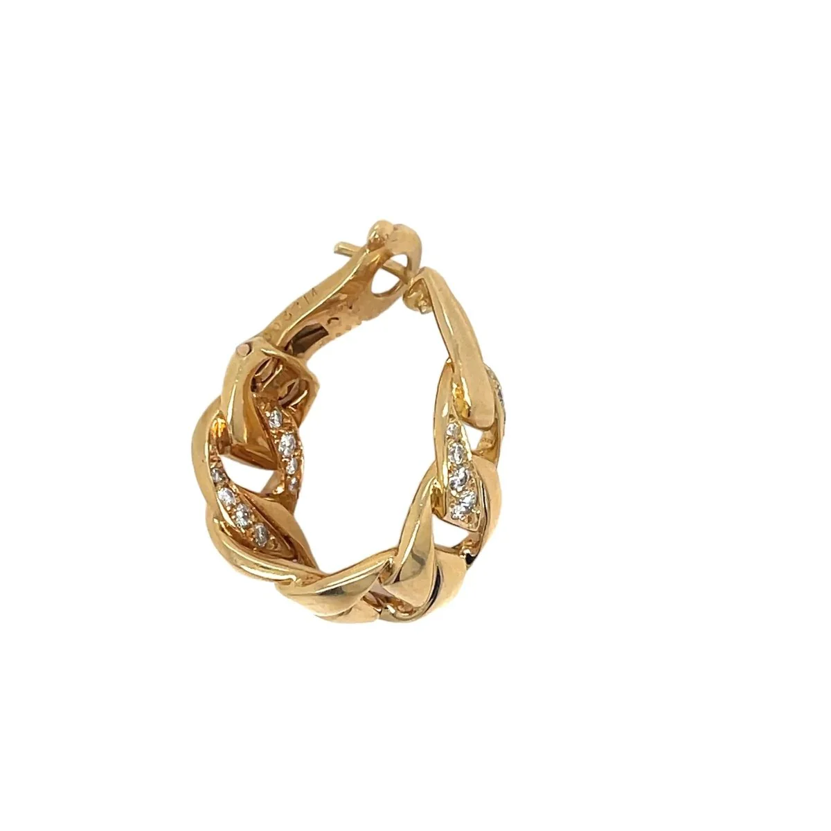Boucles d'oreilles CARTIER "Bergamo" en or jaune et diamants - Image 3