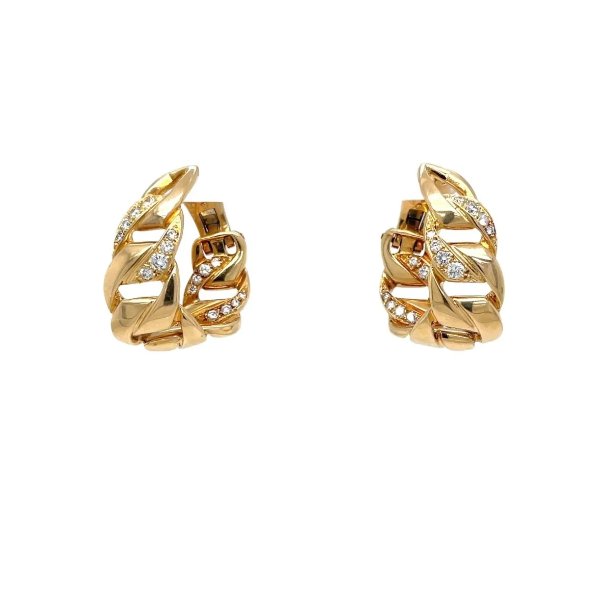Boucles d'oreilles CARTIER "Bergamo" en or jaune et diamants - Image 4