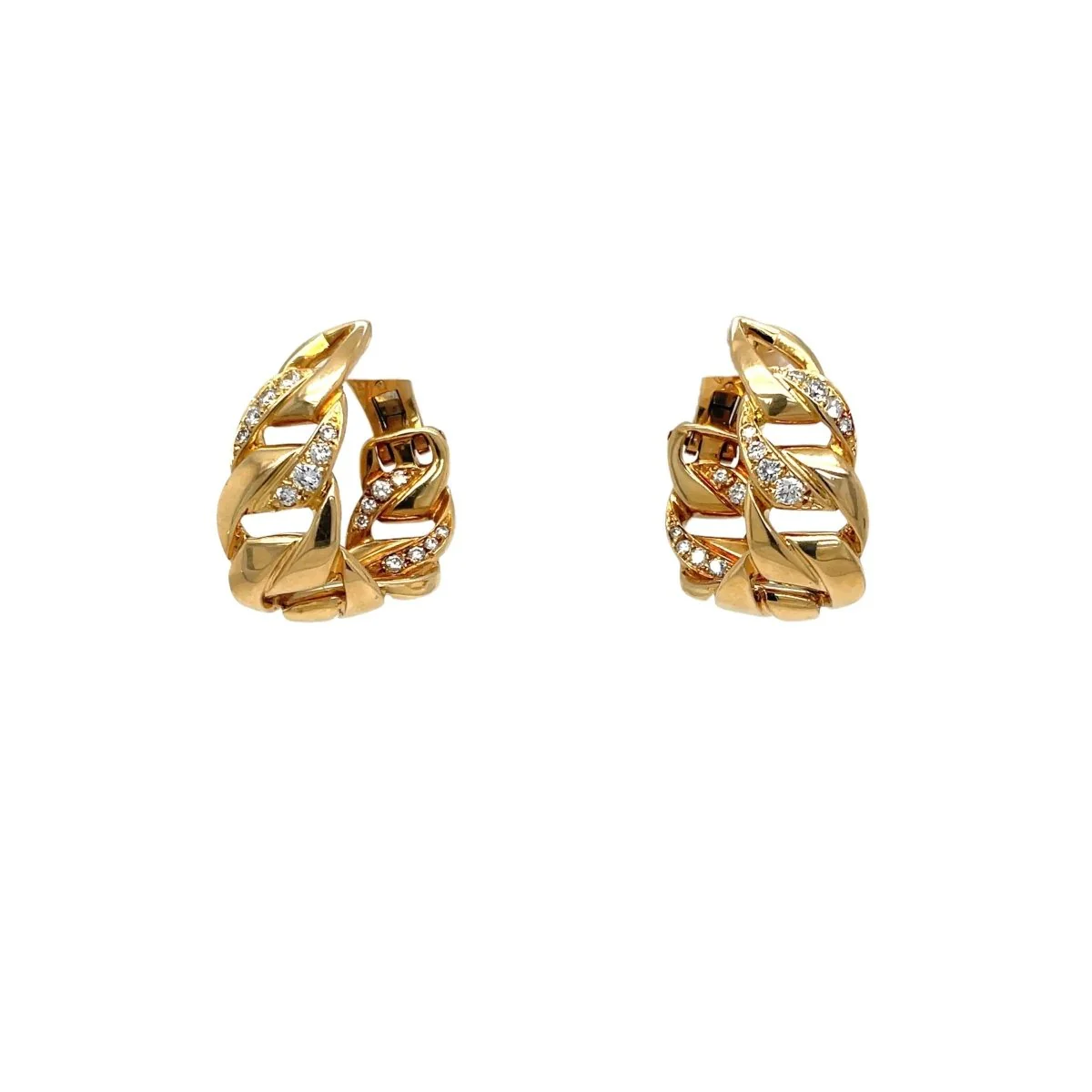 Boucles d'oreilles CARTIER "Bergamo" en or jaune et diamants - Image 6