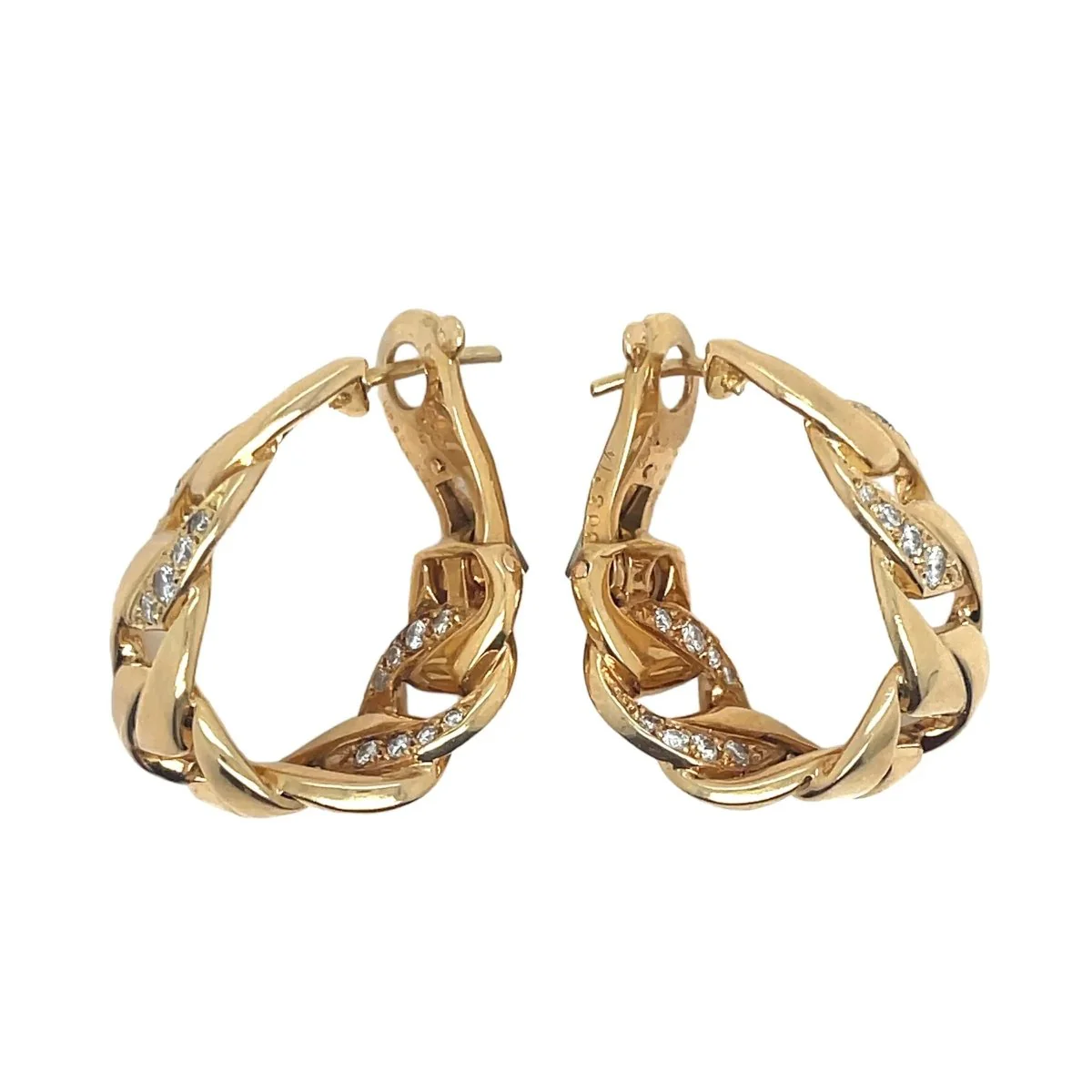 Boucles d'oreilles CARTIER "Bergamo" en or jaune et diamants - Image 8