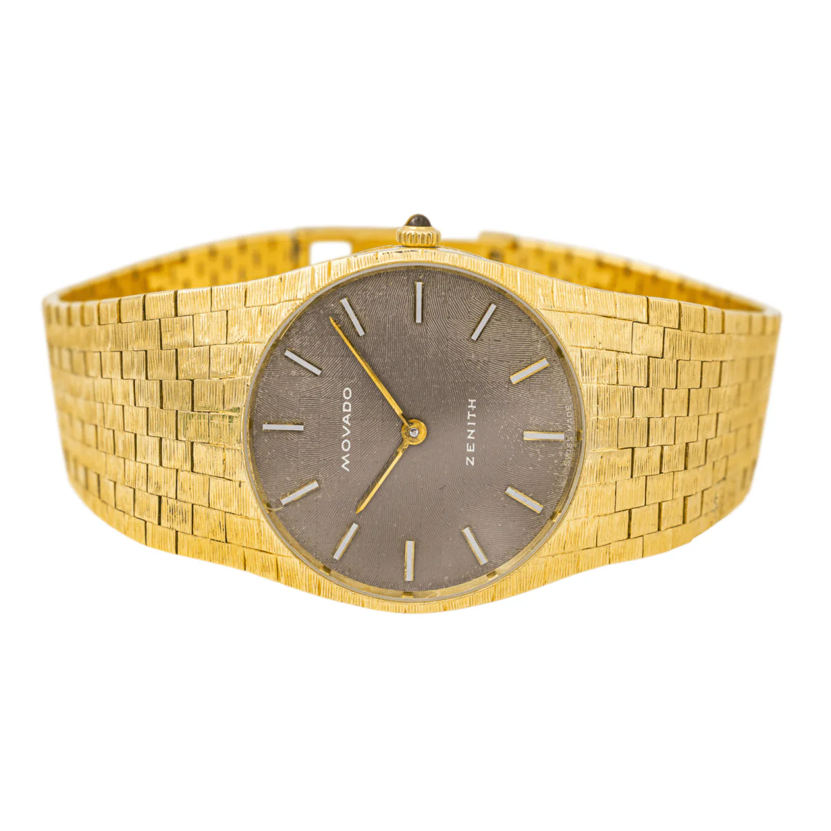 Montre ZENITH MOVADO en or jaune et oeil de tigre - Image 4